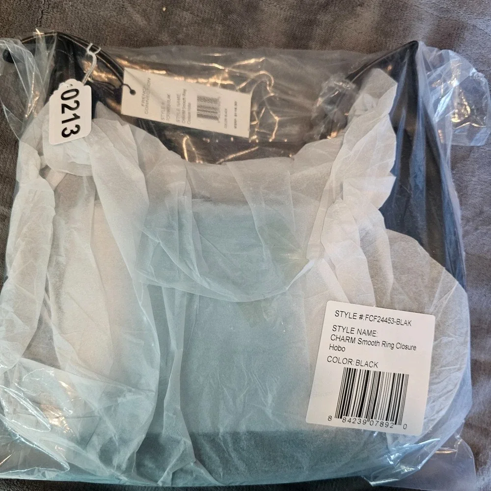 Charn Ring Hobo Shoulder Bag Black Ring Closure by French Connection NWT